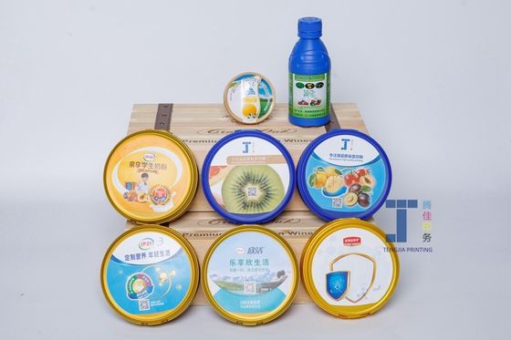 คุณภาพ  Customized PP PE In Mould Labels For The Cap Of Milk Powder Can โรงงาน